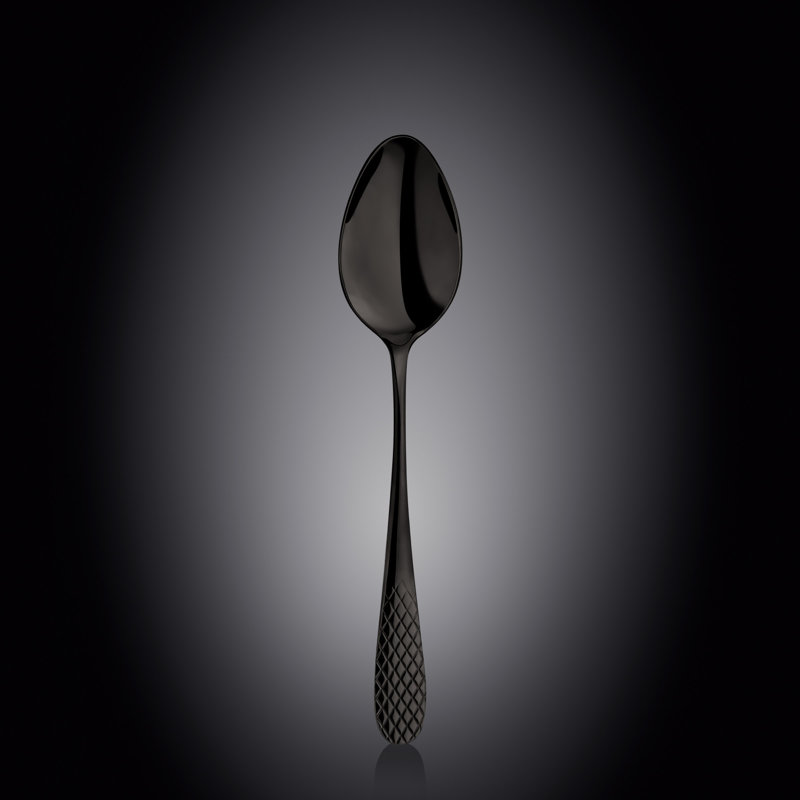 Julia Diamond Collection Stainless Steel Dinner Spoon, Black