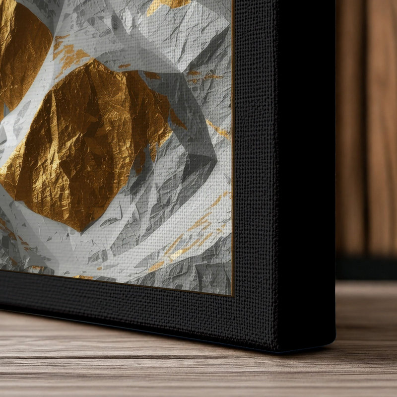 Mountain at Sunrise Scandinavian - Wrapped Canvas, 30x20 - 76.2 x 50.8 cm, Black Border
