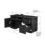 Bureau de direction rectangulaire avec armoire de 60,1 po de largeur-1600025569