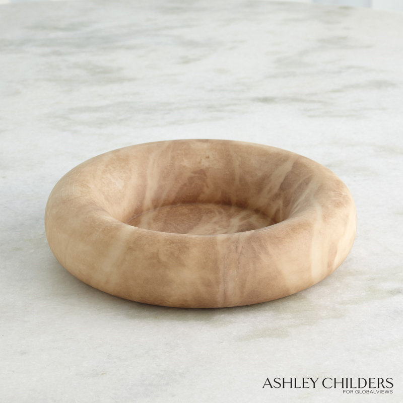 Alabaster Ring Bowl-Grey-Tall, Sand