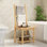Banc de douche et tabouret imperméable en bambou, banc de bain en bois avec tablette de rangement pour douche intérieure