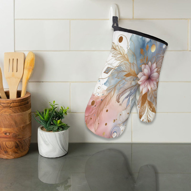 Brushstroke Elegance Oven Mitt Cotton Twill