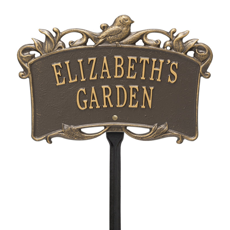 Song Bird Personalized Garden Sign, Bronze/Gold, Yes