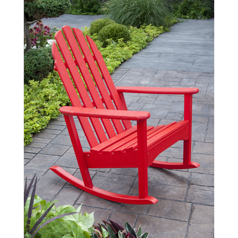 POLYWOOD Classic Adirondack Rocking Chair, Sunset Red