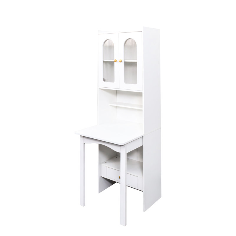 Armoire de bureau pliable - blanche avec tablette et tiroir pour le bureau à domicile