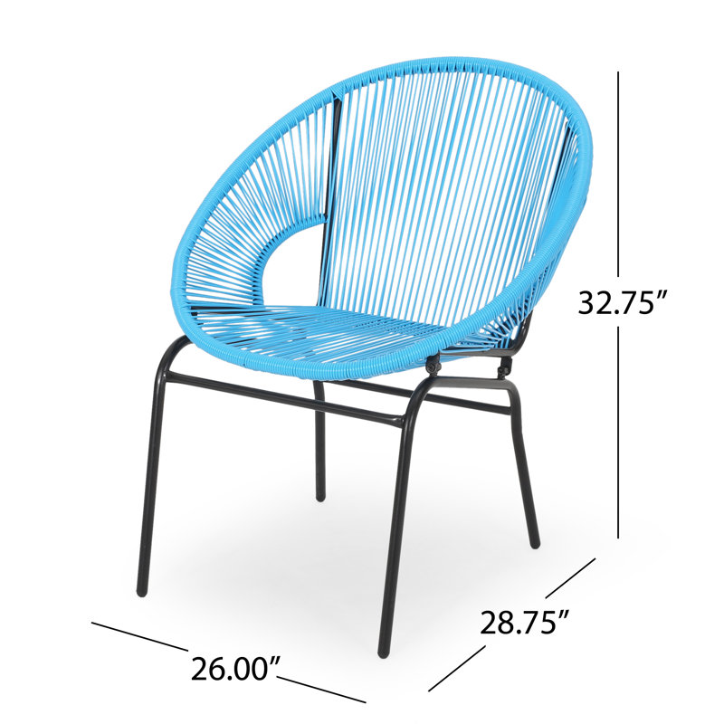 Chaises longues d'extérieur en osier tressé Acapulco Wicker, Bleu