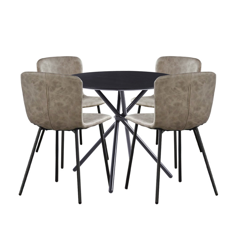 Mose 4 -Person Dining Set, Black