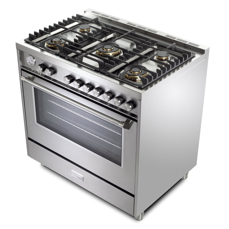 Cuisinière au gaz 36 pouces avec 5 brûleurs scellés Verona Ultima Series (acier inoxydable)