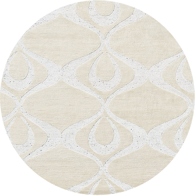 Geometric Indoor Rug, Round 4'