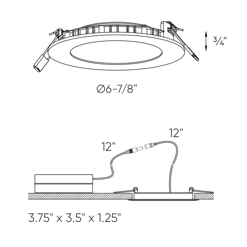 6'' White LED Open Recessed Trim