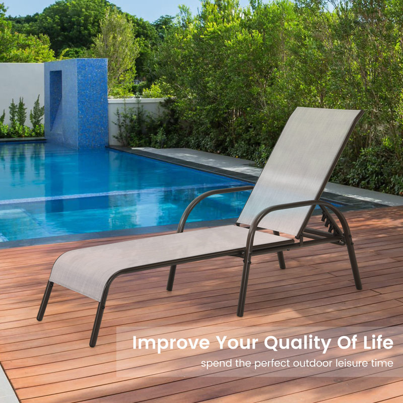 192cm Long Single Chaise, White