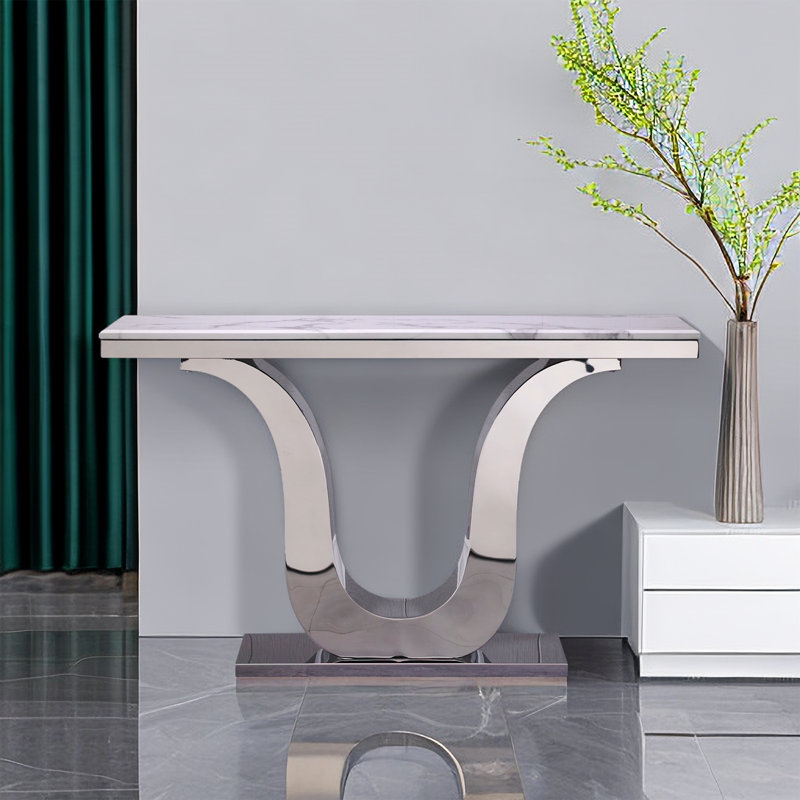 Demethra 50'' Console Table, Silver