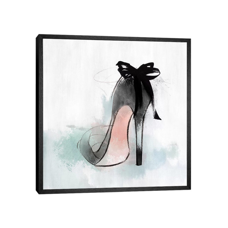 Ribbon Heel by Isabelle Z - Print on Canvas, 45.72 cm H x 45.72 cm W, Black Framed