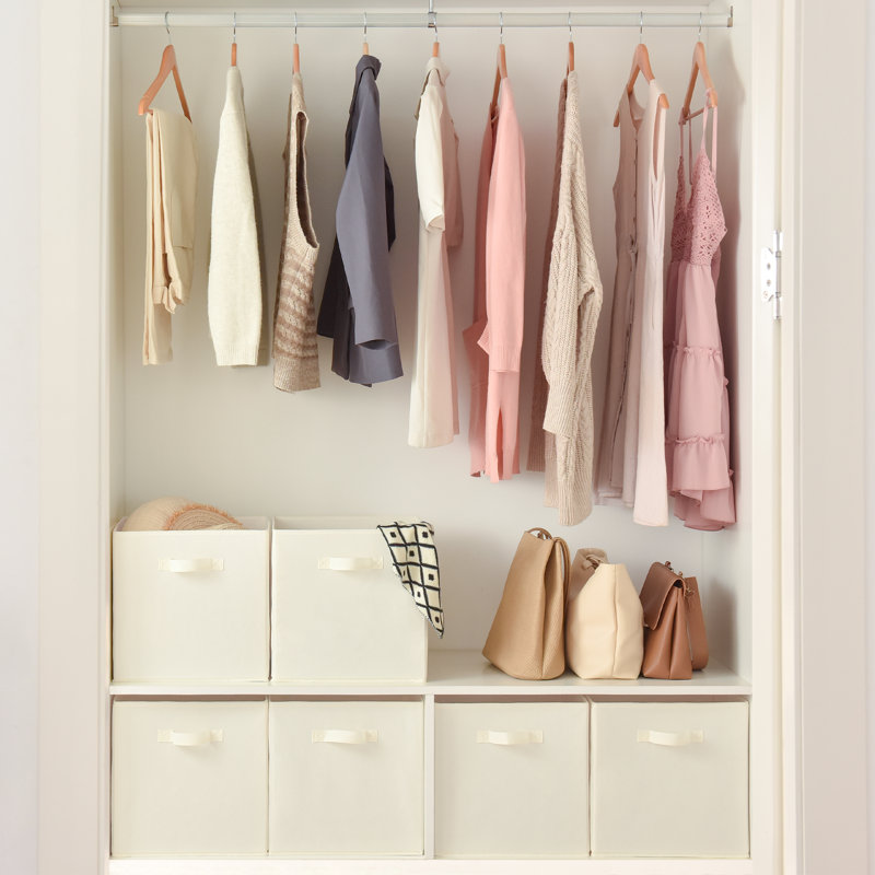 6 Pack Fabric Storage Cube, 13'' H X 13'' W X 13'' D, Beige