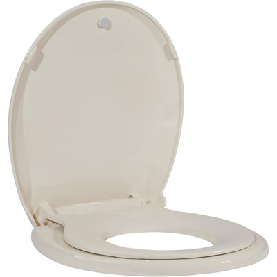 Siège de toilette rond à fermeture en douceur avec siège d'entraînement amovible, charnières à dégagement rapide pour un nettoyage facile, conception à fermeture lente et antidérapante, installation facile, 17 po