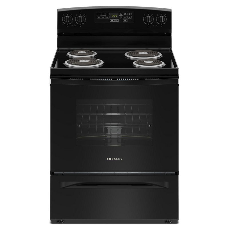 4.8 Cu. Ft. Self Cleaning 4 Burner Element Electric Range, Black