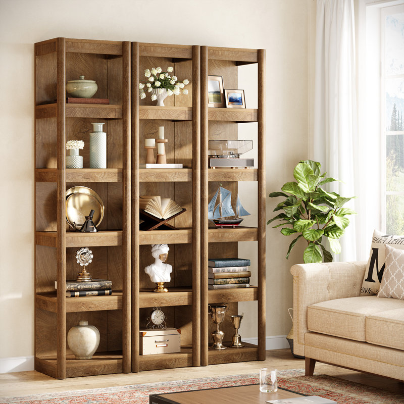 5-tier Narrow Bookcase, 70.9" Tall Farmhouse Bookshelf With Open Storage Rack, 3