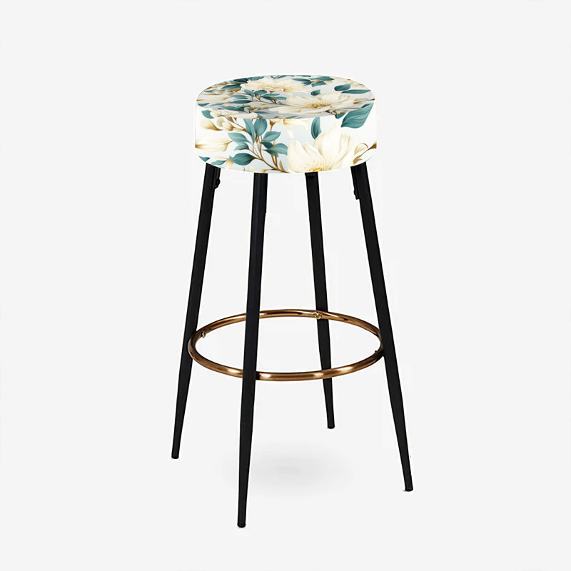Ensemble de 2 tabourets de bar Sandy Beige et bleu Hydrangea Tranquility VII - Floral