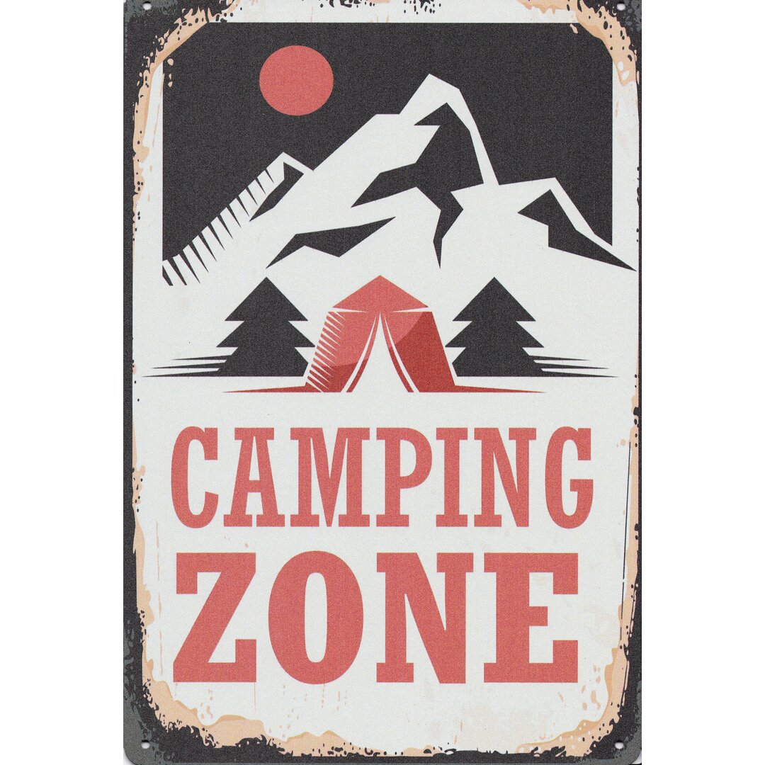 Blechschild Camping Zone