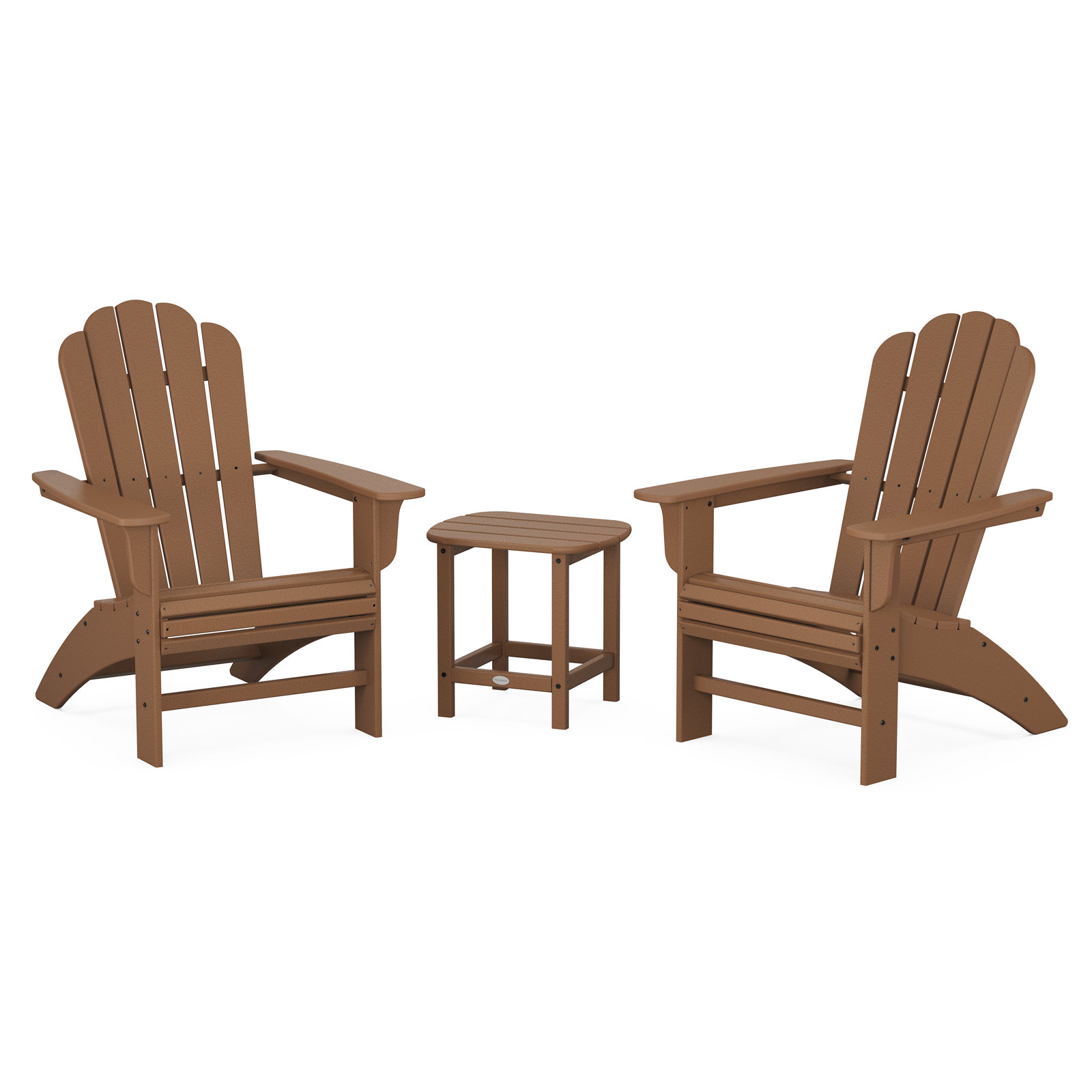 POLYWOOD Country Living Adirondack Chair Set, Teak