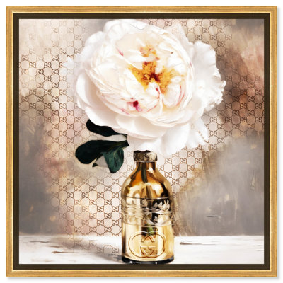 Simple, vase floral doré sur toile, art floral par Art Remedy