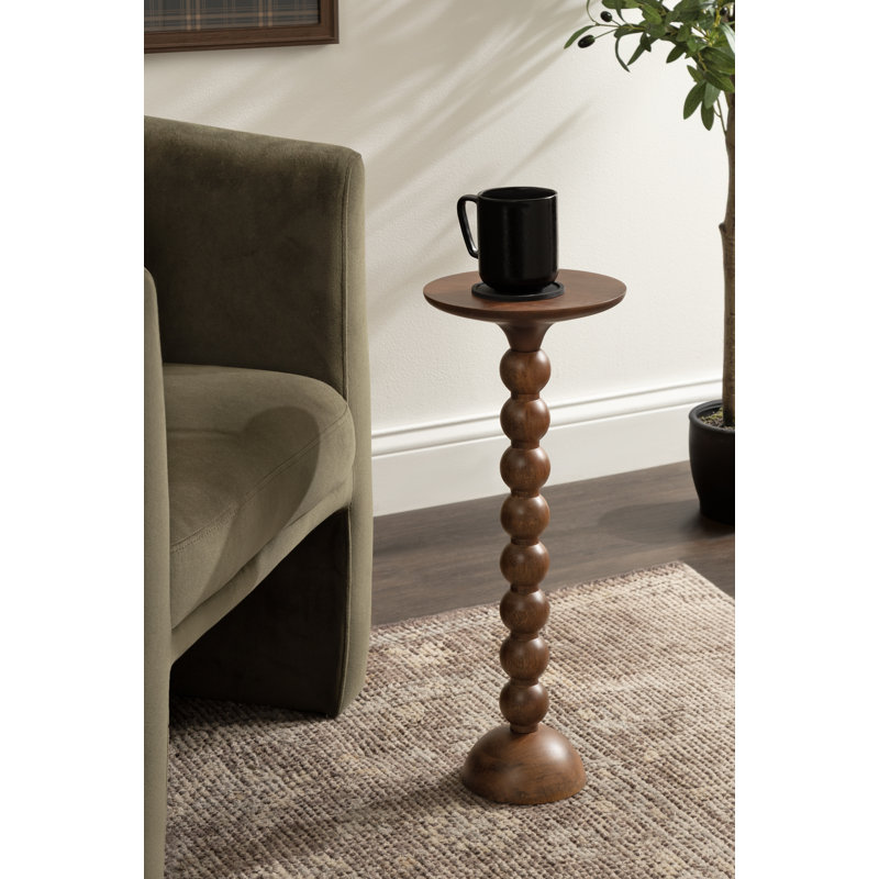 Table basse ronde en bois de manguier, élégante et moderne, idéale pour le salon