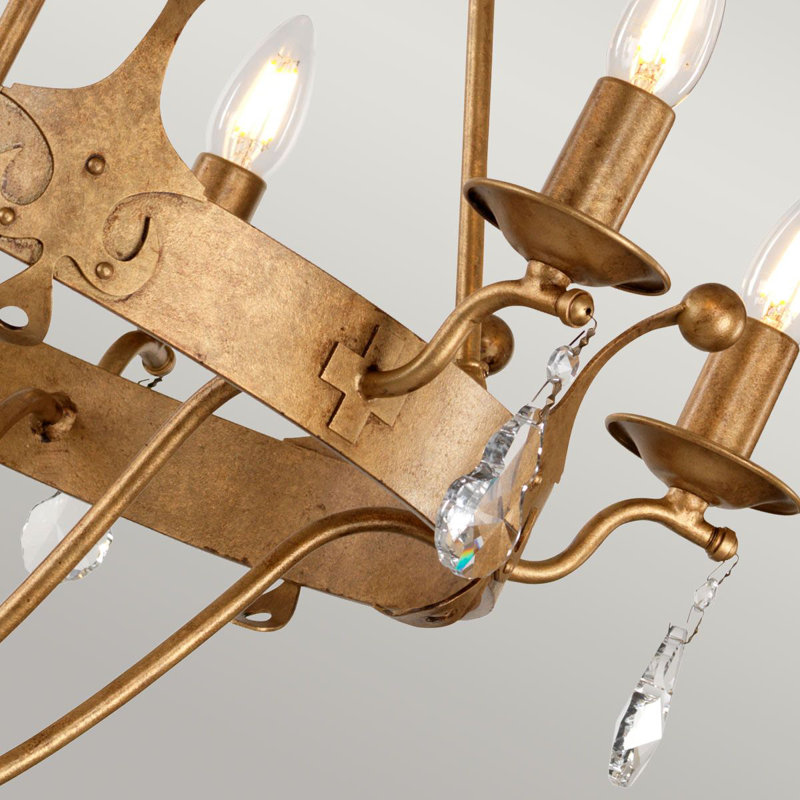Augill 6 - Light Waggon Wheel Chandelier