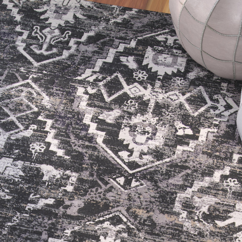 Tapis gris anthracite Frampton Cotterell, Rectangle 8 pi 6 po x 11 pi 6 po