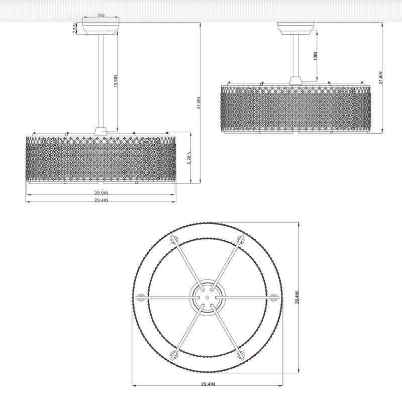 29.1'' Ceiling Fan with Light Kit