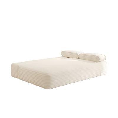 78.7" Frameless Sofa,2-in-1 Convertible Sofa Bed with 3 Pillows – Plush Corduroy Fabric, Multi-Functional 3-Seater Couch for Small Spaces, Apartments and Bedrooms