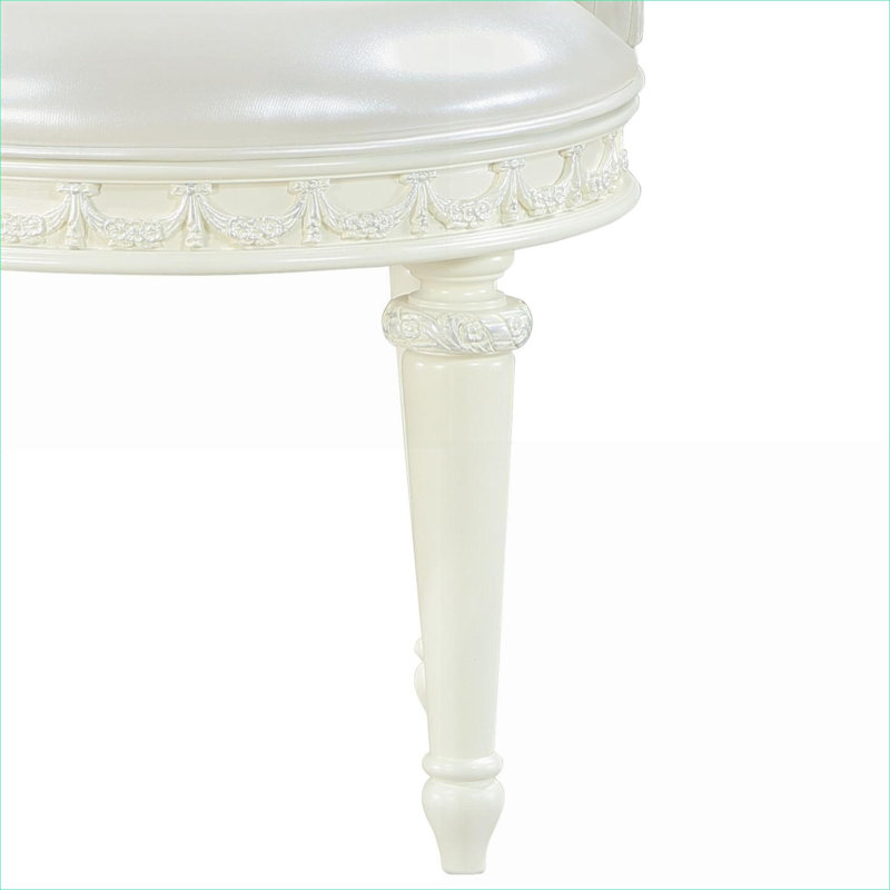 Fauteuil de chambre pivotant à 1 place en similicuir beige capitonné pour siège de meuble-lavabo de chambre, Beige