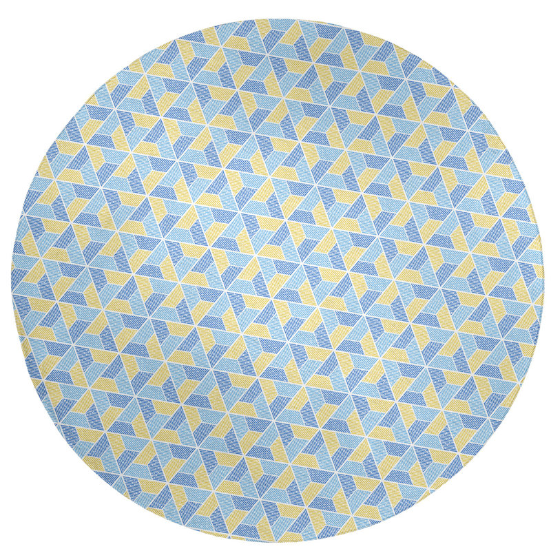 Chenille Geometric Indoor Rug, Round 5'