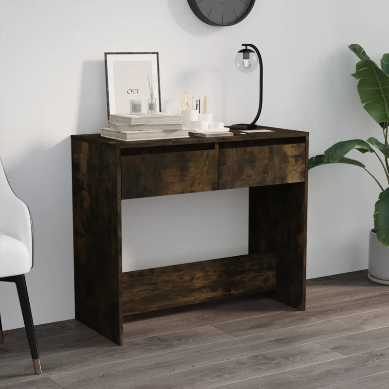Isaish Console Table, 76.5cm H x 89cm W x 41cm D, Smoked Oak