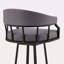 Tabouret de bar pivotant 30 po gris ardoise et métal noir