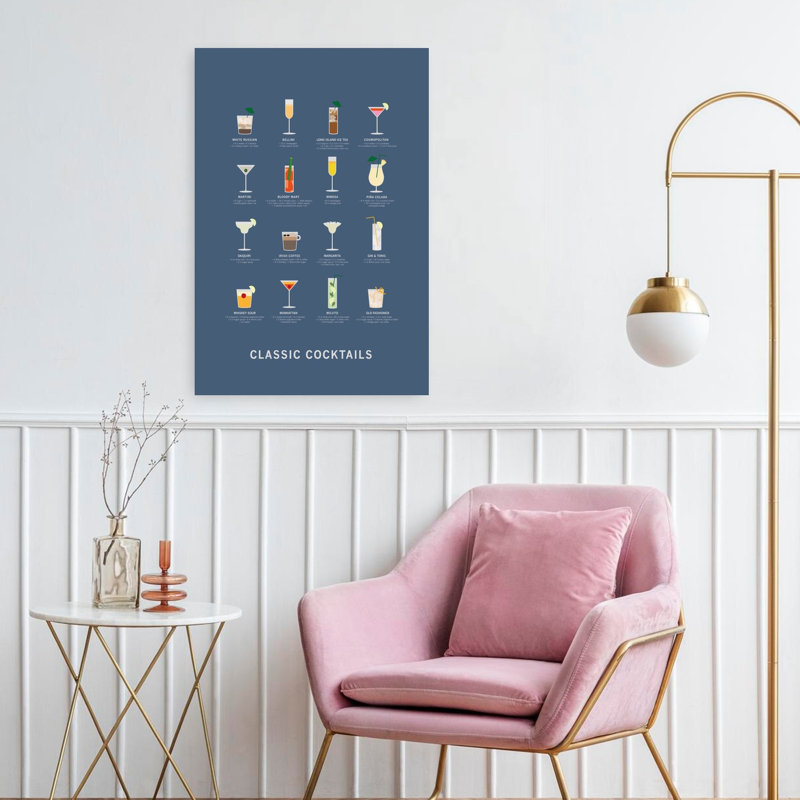 «Classic Cocktail Guide», art mural classique, H 24 po x l 16 po