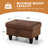 28.5" Wide Faux Suede Diamond Tufted Storage Ottoman Bench with Flip Top Storage，Chocolate-1002611280