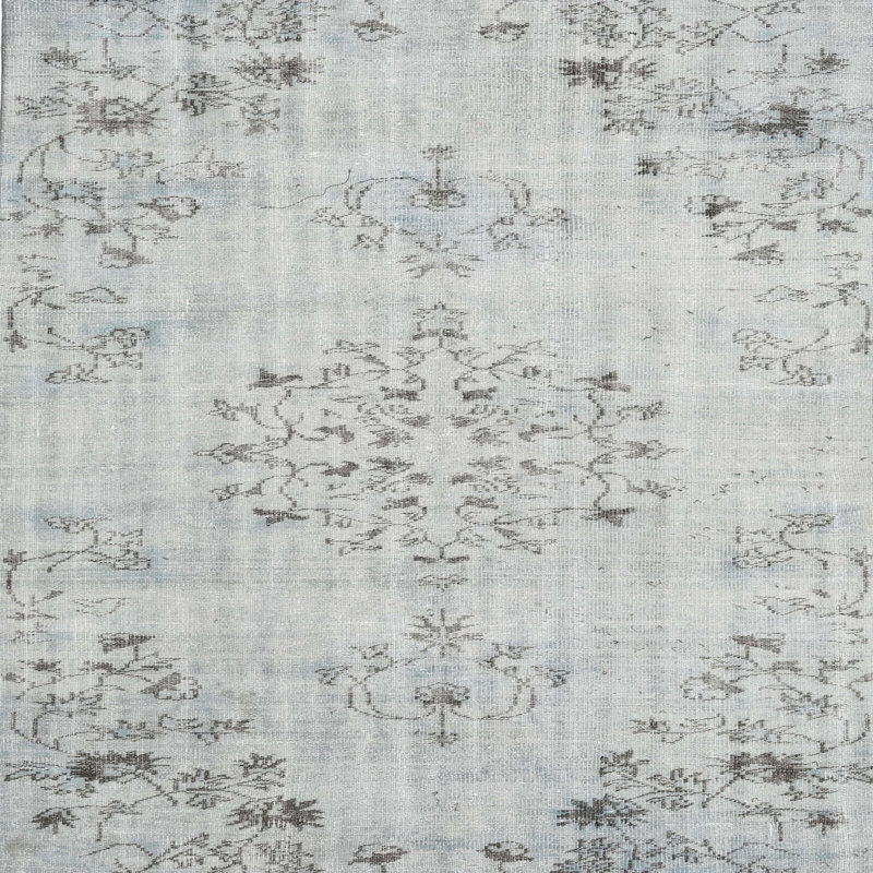 Tapis oriental en laine gris, Carré 8 pi