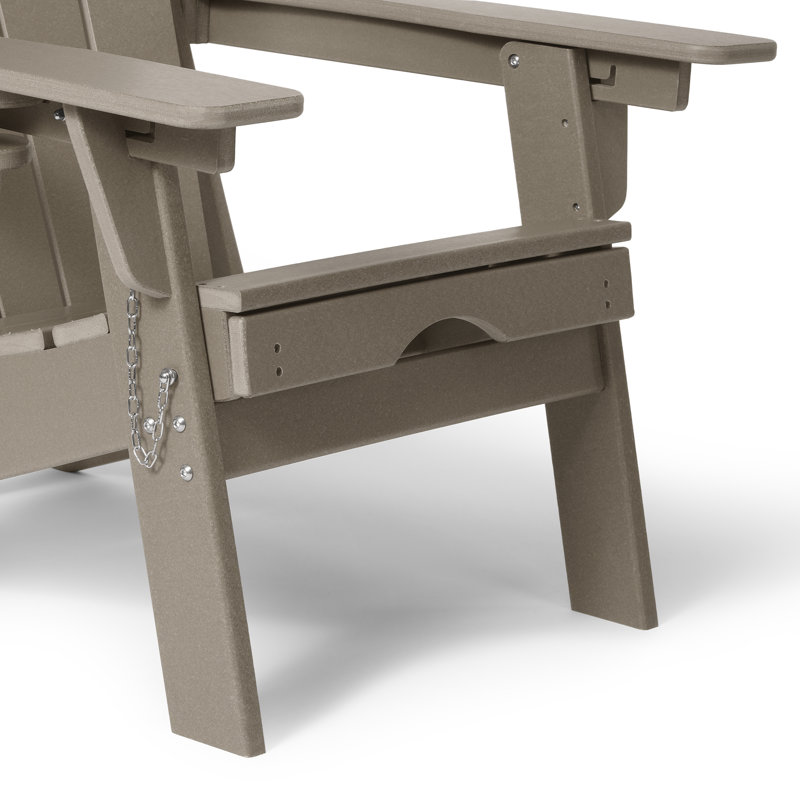 Chaise Adirondack d'extérieur réglable et pliante avec porte-gobelet et repose-pieds dissimulé, Tanné