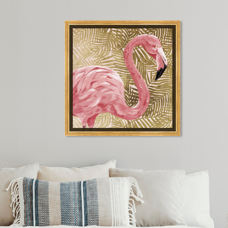 " Flamingo Profile Gold ", 12" H x 12" W x 1.5" D