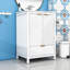 Meuble-lavabo autoportant élégant avec lavabo en céramique, charnières à fermeture en douceur et portes texturées-178527010