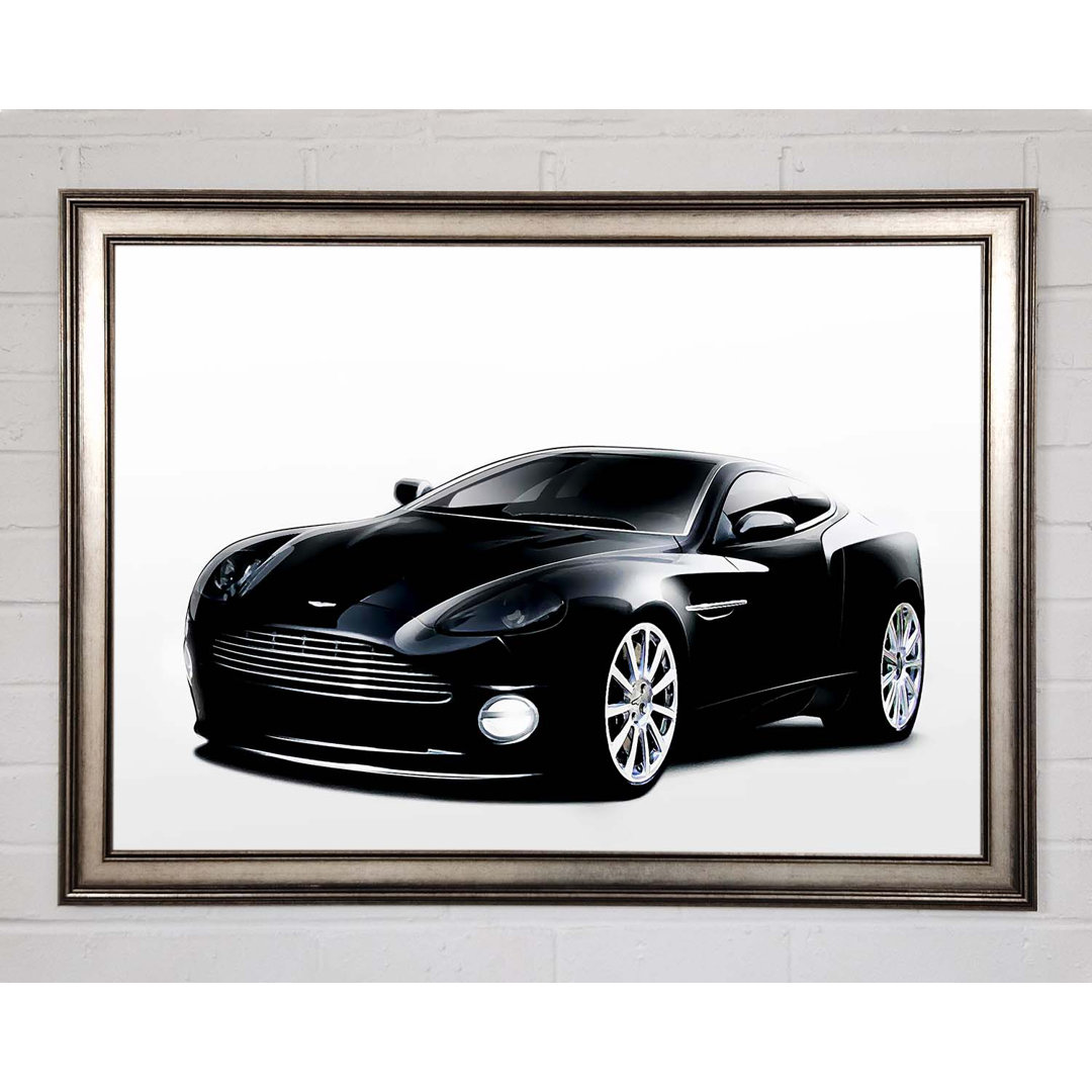 Aston Martin DB9 Schwarz und Weiß - Einzelner Bilderrahmen Kunstdrucke