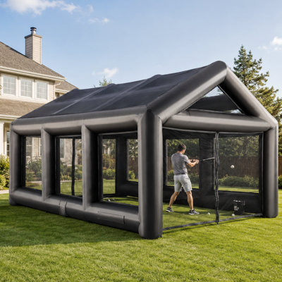 Cage d'entraînement de baseball gonflable de 6,7 m (22 pi) avec souffleur d'air et accessoires d'ancrage