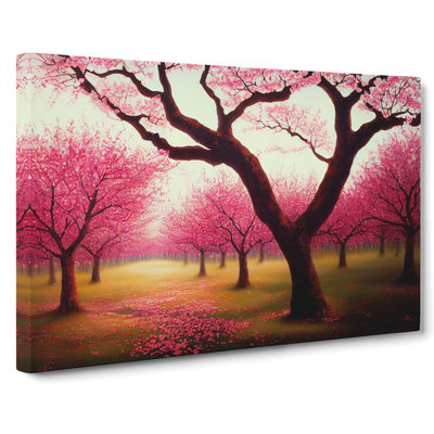 Picturesque Cherry Blossom Trees - Wrapped Canvas