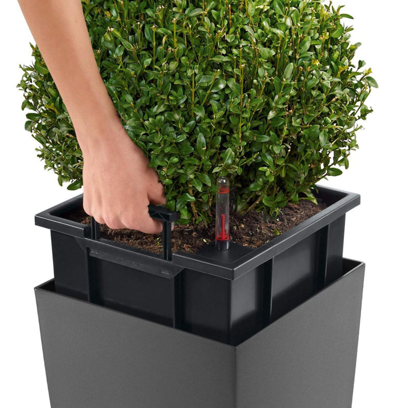 Cubico Pot Planter, White, 75cm H x 40cm W x 40cm D