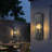 Black Outdoor Wall Lantern Sconce With Seeded Glass And Gold Accent-1715705778-1715705772