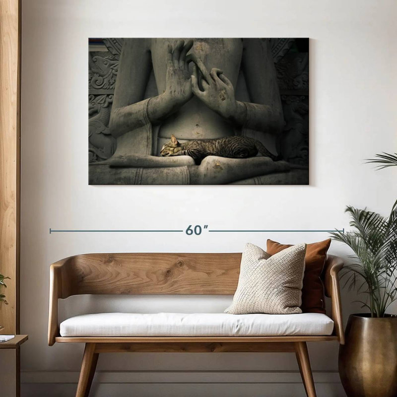 Adella Buddha Cat, 30" H x 45" W