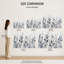 Art sur toile botanique, branche de bleu marine, feuille, aquarelle-1845091000