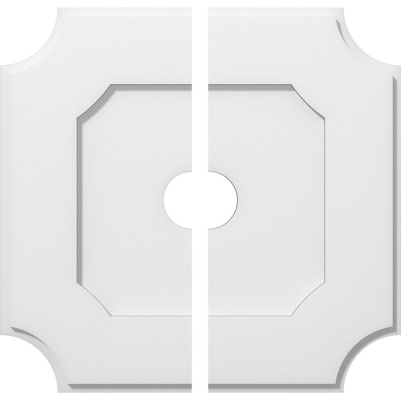 Médaillon de plafond contemporain en PVC de qualité architecturale, deux pièces 20 po x P 5 po x P 12 po x P 1 po