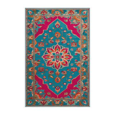 Machine Washable Tabriz Blue Area Rug