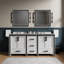 Ensemble de meuble-lavabo double l 72 po x P 22 po avec plateau blanc et robinet chromé Ziva-87293351-113115609